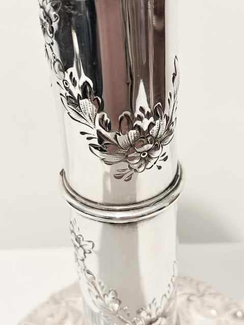 Antique Silver Plated Single Candlestick Decorated with an Open Mouthed Figure to Base Antique Silver Plated Single Candlestick Decorated with an Open Mouthed Figure to Base