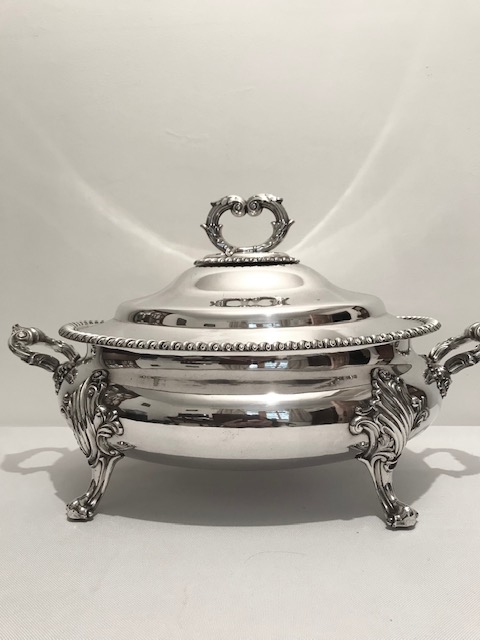Large Old Sheffield Plate Antique Silver Plated Soup Tureen