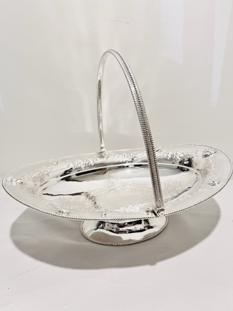 Handsome Antique Silver Plated Swing Handle Basket (c.1880)