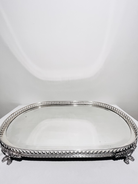 Antique Silver Plated Large Table Centrepiece Mirror Plateau (c.1880)