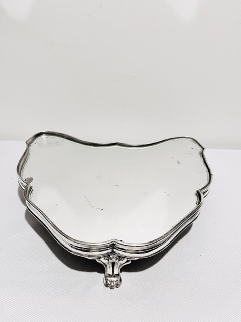 Christofle Silver Plated Shield Shaped Mirror Plateau for a Centrepiece