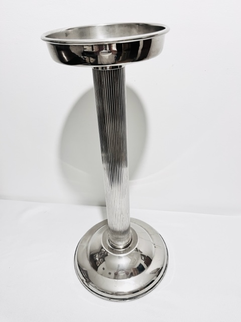 Vintage Floor Standing Silver Plated Wine Cooler or Champagne Bucket Stand