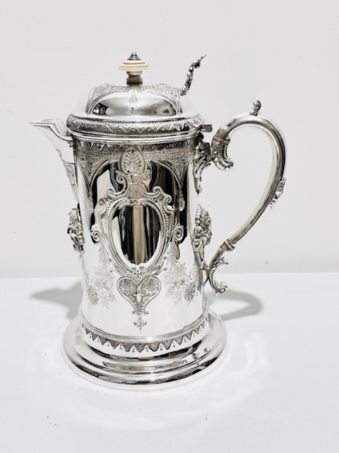 Handsome Antique Silver Plated Lidded Beer Tankard or Flagon (c.1880)