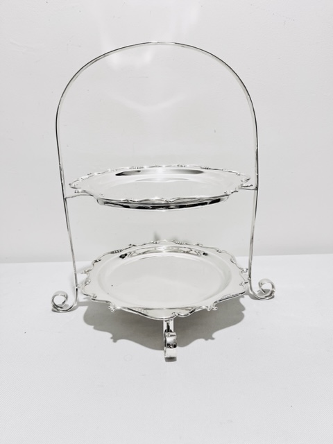 Vintage Silver Plated Cake Stand with Domed Handle (c.1930)