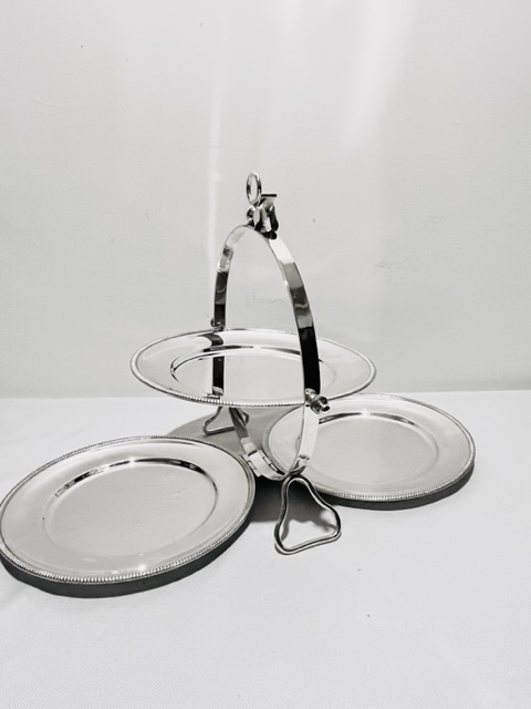 Vintage Silver Plated Italian Made Folding Cake Stand (c.1950)