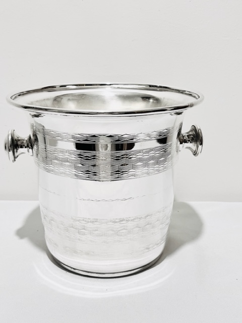 Antique Silver Plated Wine Cooler Bucket with Straight Sides (c.1920)