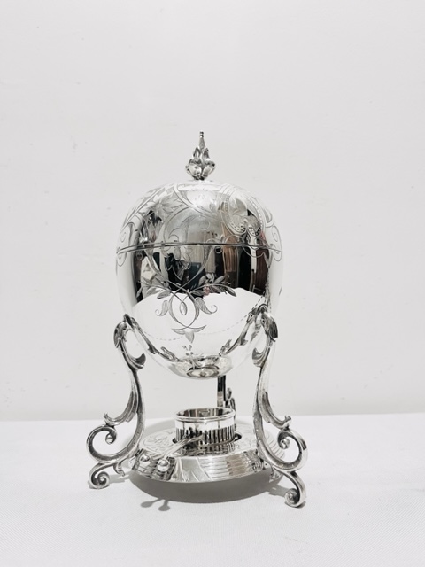 Attractive Antique Silver Plated Oval Egg Boiler or Coddler (c.1880)
