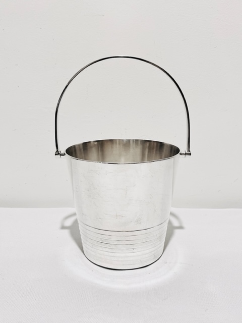 Vintage Plain Cylindrical Silver Plated Ice Pail or Bucket (c.1940)