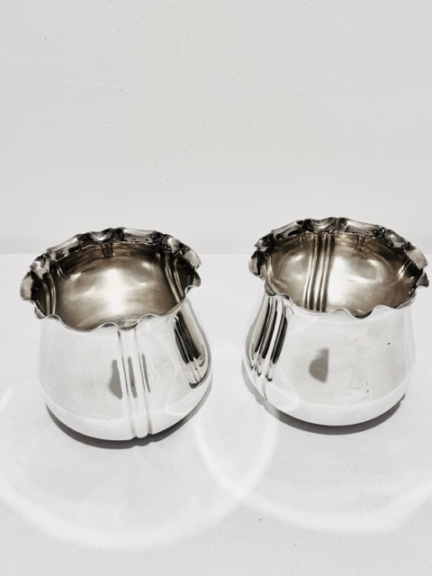 Pair of Antique Silver Plated Mappin & Webb Fern or Herb Pots (c.1910)