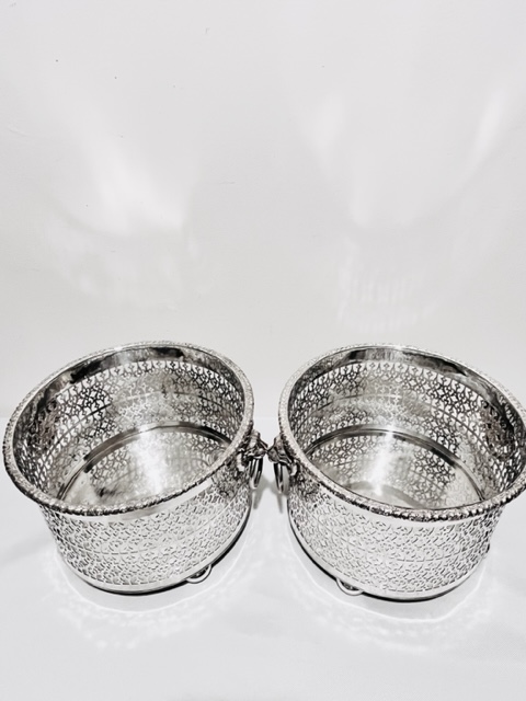 Handsome Pair of Antique Silver Plated Planters