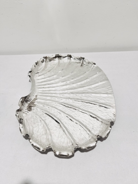 Novelty Antique Silver Plated Tray Modelled as a Large Shell