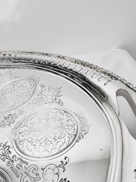 Smart Large Antique Oval Silver Plated Tray