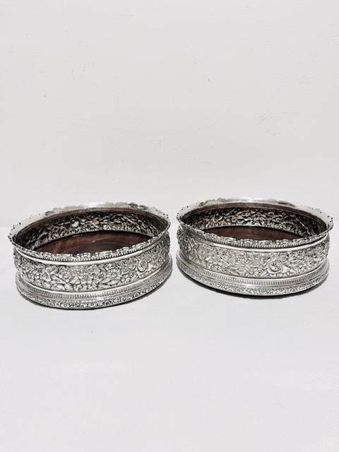 Pair of Antique Silver Plated Coasters by Tiffany & Co (c.1900)