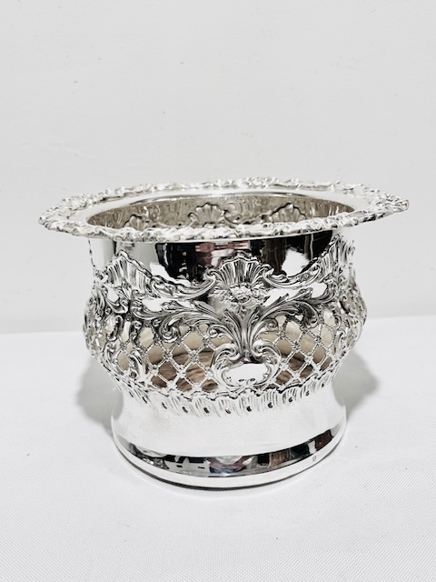 Antique Silver Plated Champagne, Wine Bottle or Decanter Coaster
