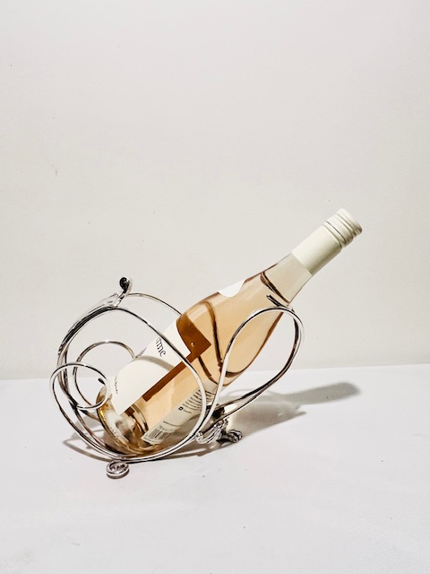 Antique Silver Plated Wine Holder Modelled as a Cradle