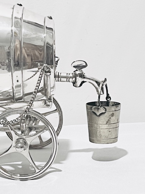 Novelty Antique Silver Plated Brandy Wagon
