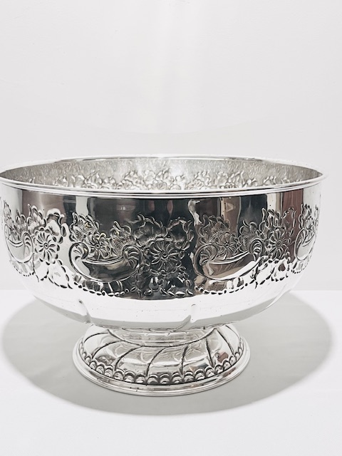 Large Vintage Silver Plated Punch Bowl by Viners of Sheffield