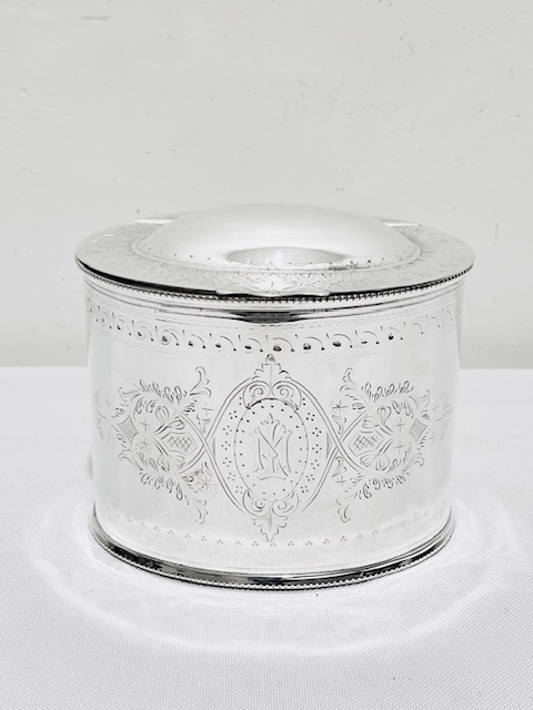 Antique Silver Plated Oval Tea Caddy (c.1880)