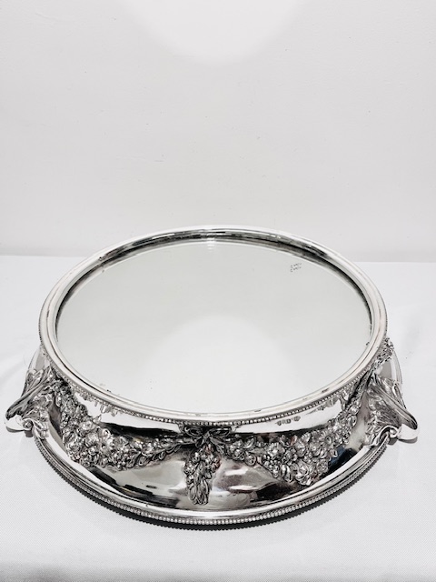 Antique Silver Plated Wedding Cake Plateau or Mirrored Centrepiece Base