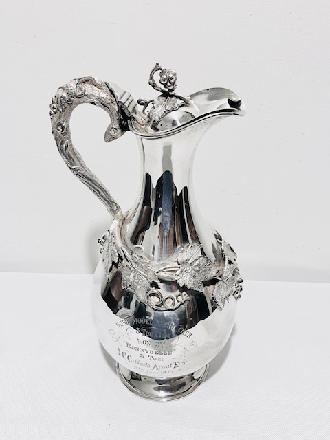 Unusual Classical Shaped Antique Silver Plated Claret Jug