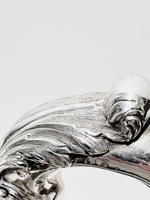 Elaborate Antique Silver Plated Bulbous Claret Jug with Slender Neck