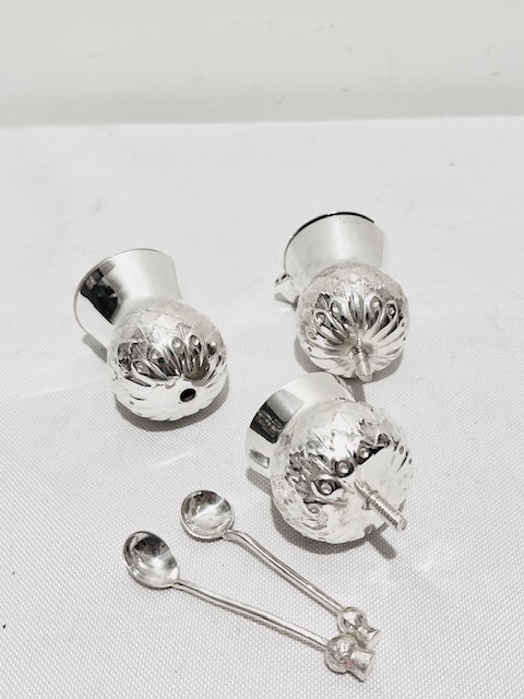 Novelty Thistle Antique Silver Plated Cruet