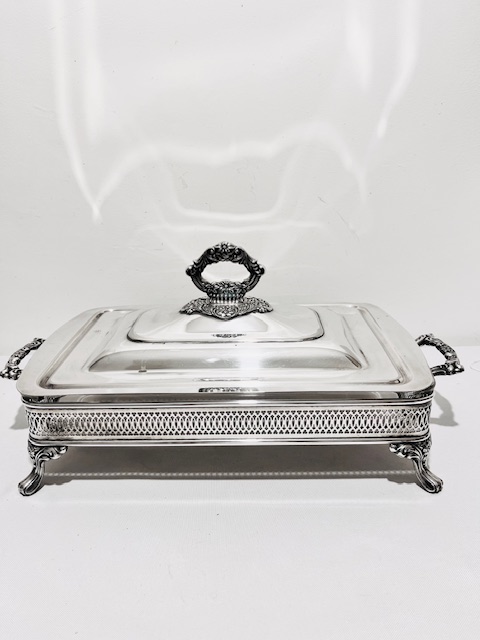 Large Vintage Rectangular Silver Plated Serving Dish (c.1960)
