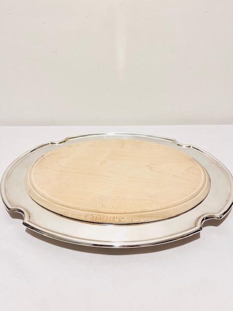 Oval Antique Silver Plated Bread or Cheese Board