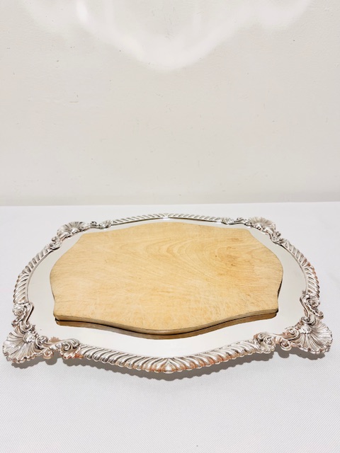 Antique Rectangular Silver Plated Cheese or Bread Board