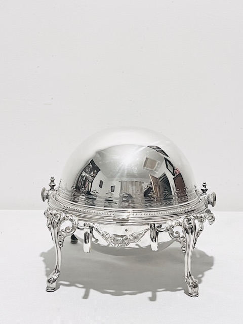 Antique Silver Plated Butter Dish with Rollover Lid (c.1880)