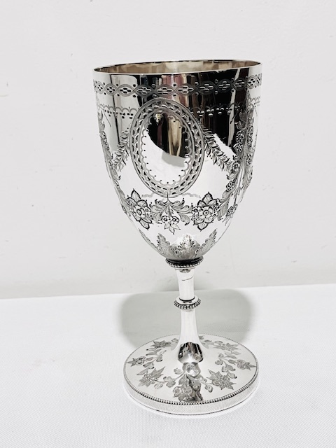 Antique Silver Plated Wine Goblet with Little Wear (c.1880)