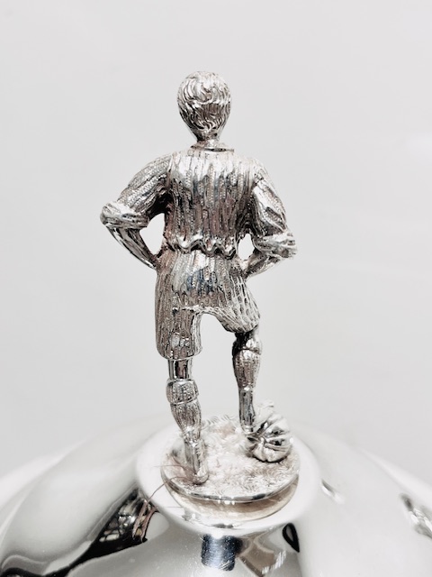 Tall Antique Silver Plated Football Trophy