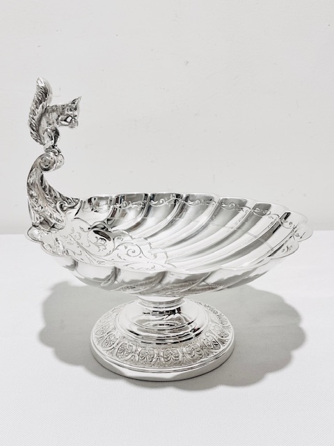 Charming Antique Silver Plated Nut Serving Dish (c.1880)
