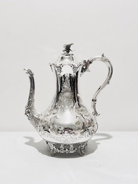 Antique Silver Plated Louis Design Coffee Pot (c.1880)