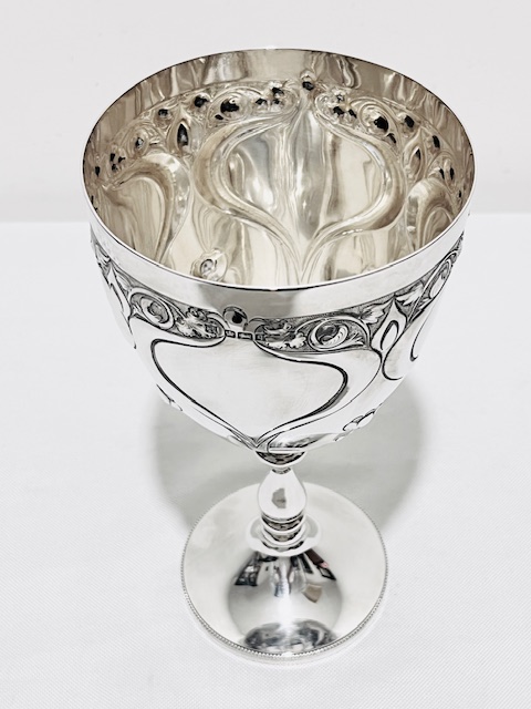 Handsome Antique Sterling Silver Goblet