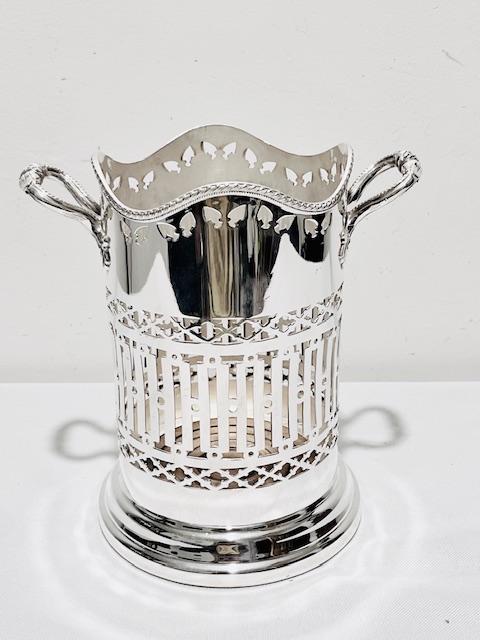 Antique Silver Plated Wine Coaster Stand with Straigh Sides (c.1900)