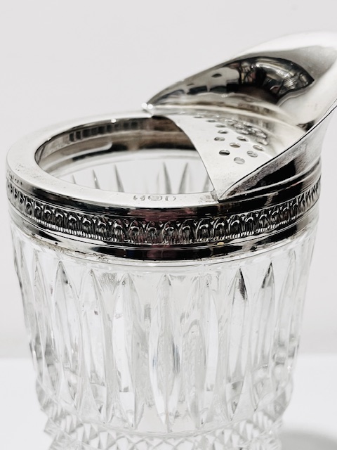 Antique Silver Plated and Glass Cocktail Stirrer Jug