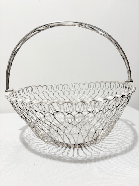 Old Sheffield Plate Round Antique Basket