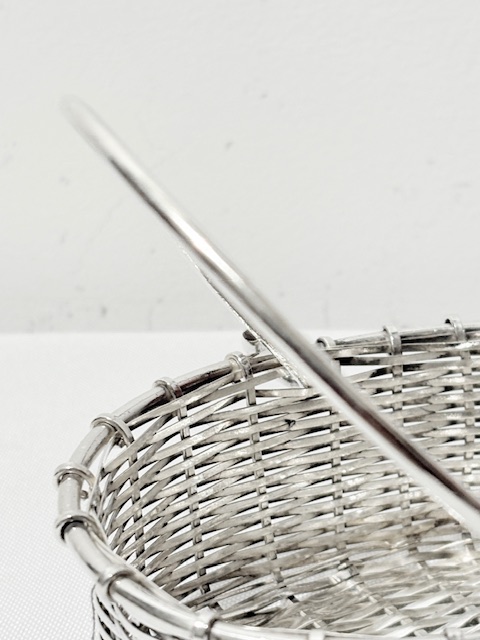 Small Vintage Basket with Basket Weave Decoration