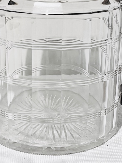 Antique Silver Plated and Faceted Glass Biscuit Box