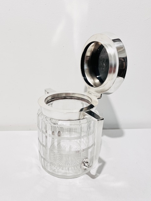 Antique Silver Plated and Faceted Glass Biscuit Box