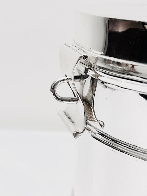 Antique Silver Plated Biscuit Box Modelled as a Lunch Box or Canister