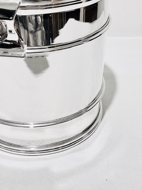 Antique Silver Plated Biscuit Box Modelled as a Lunch Box or Canister