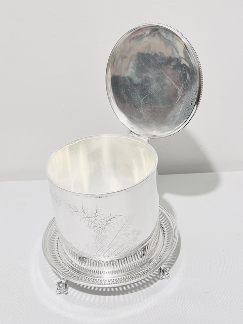 Antique Silver Plated Biscuit Box by Elkington & Company