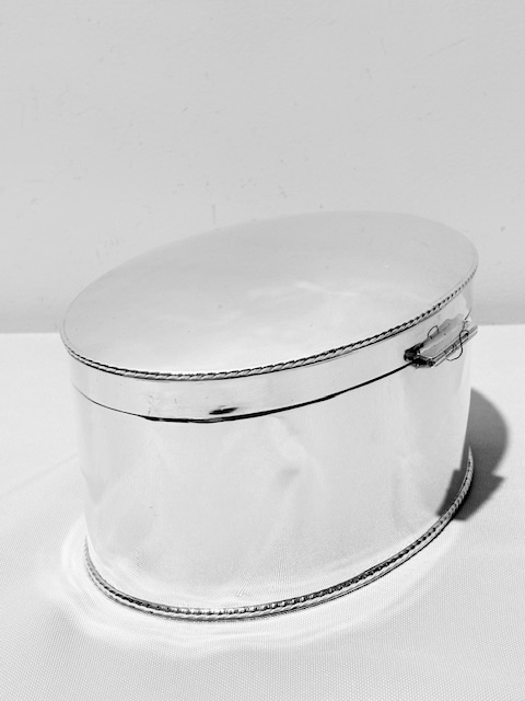Antique Oval Silver Plated Wafer or Biscuit Box