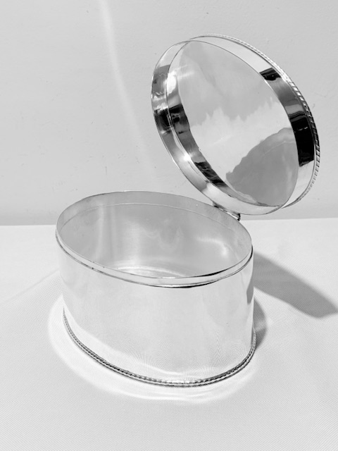 Antique Oval Silver Plated Wafer or Biscuit Box