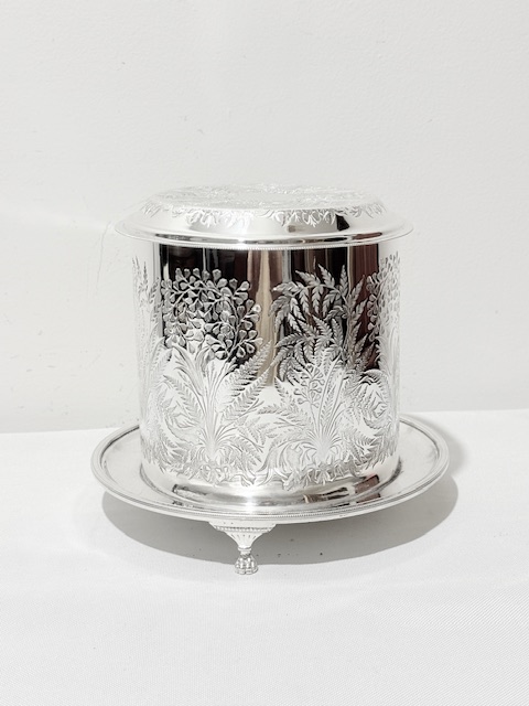 Antique Round James Dixon & Sons Silver Plated Biscuit Box