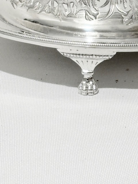 Antique Round James Dixon & Sons Silver Plated Biscuit Box