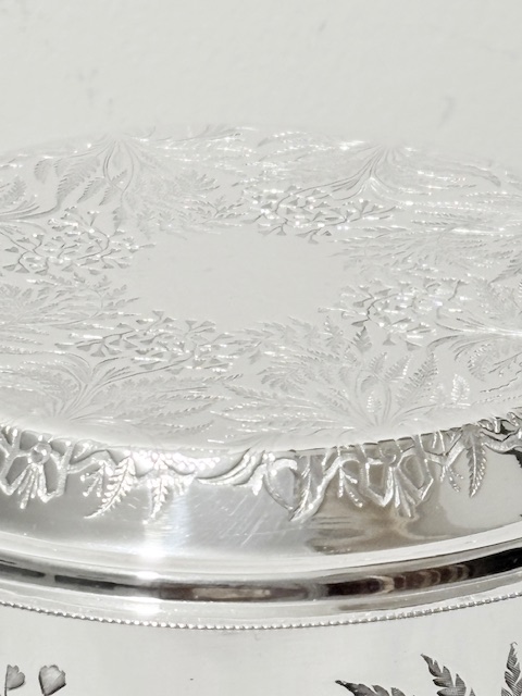 Antique Round James Dixon & Sons Silver Plated Biscuit Box