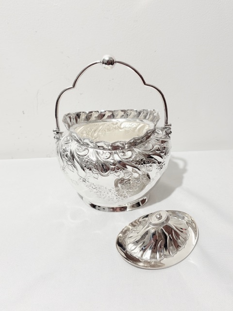 Antique Silver Plated Bulbous Body Biscuit Box Antique Silver Plated Bulbous Body Biscuit Box